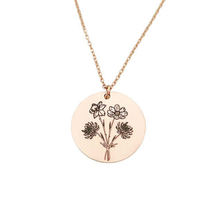 Birth flower bouquet Necklace