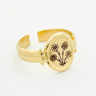 birth flower bouquet ring