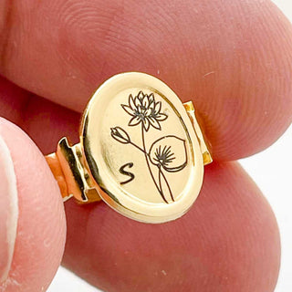 engraved birth month ring