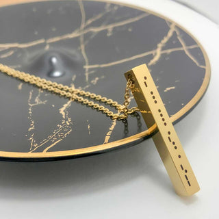 engraved morse code necklace