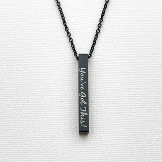 black named bar necklace