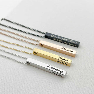 custom name bar necklace